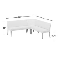 Lowe Ivory Double L-Shaped Dining Banquette
