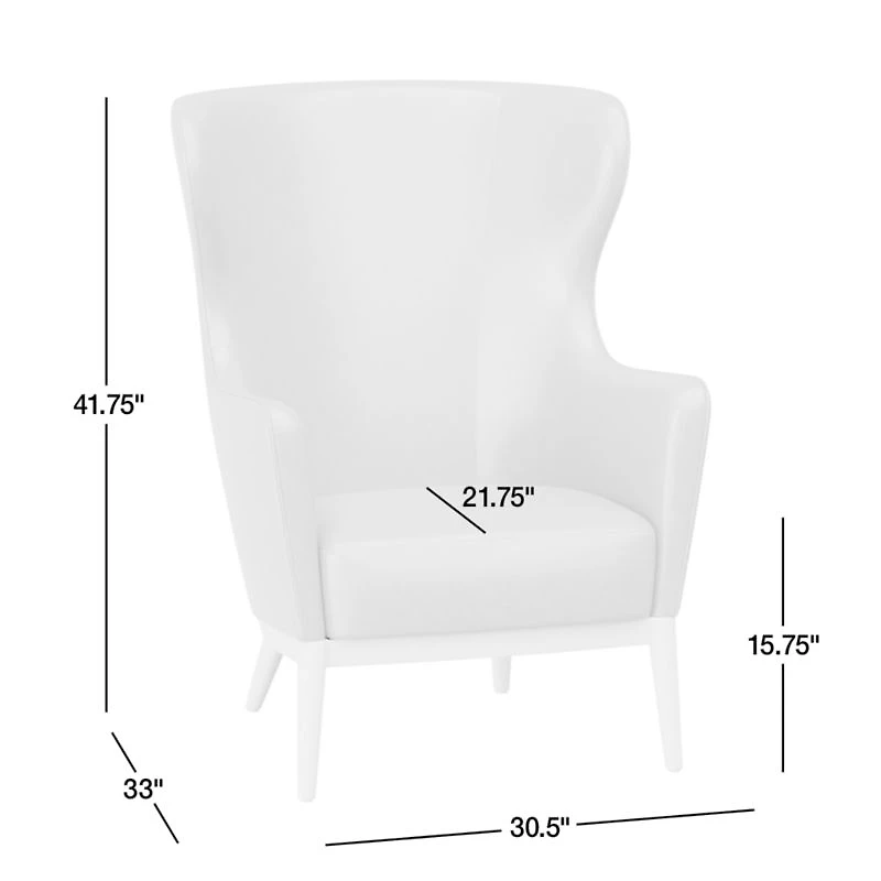 Alva Leather Wingback Accent Chair