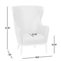 Alva Leather Wingback Accent Chair