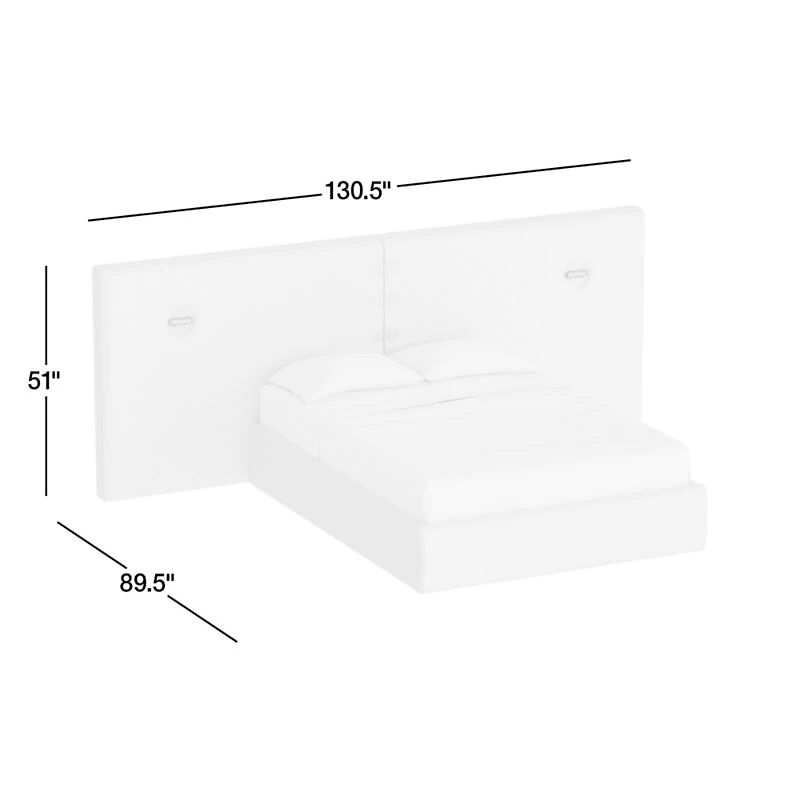 Montecito Queen Extended Headboard Bed with Lighting by Brigette Romanek