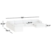 Unwind Modular 6-Piece Slipcovered Corner Sectional Sofa with Chaise Lounge