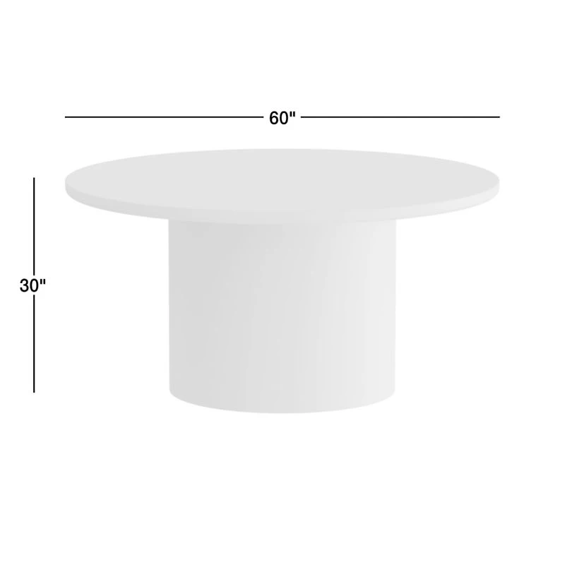 Athens 60" Round Marble Outdoor Dining Table