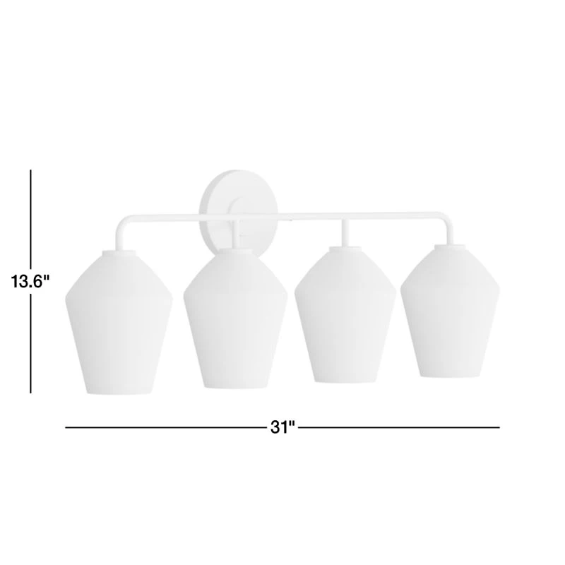Arren Black 4-Light Wall Sconce Light with Clear Glass Angled Shade