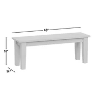 Basque 48" Charcoal Grey Wood Dining Bench