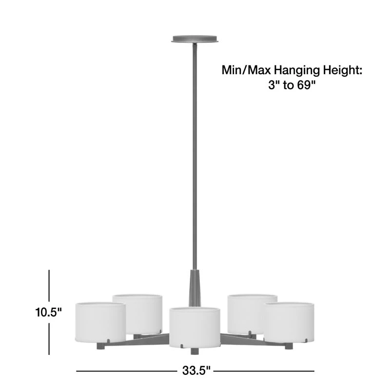 Isla Brushed Brass Metal Chandelier Light 33.5"