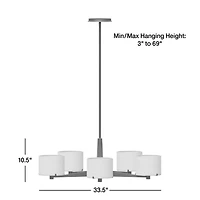 Isla Brushed Brass Metal Chandelier Light 33.5"