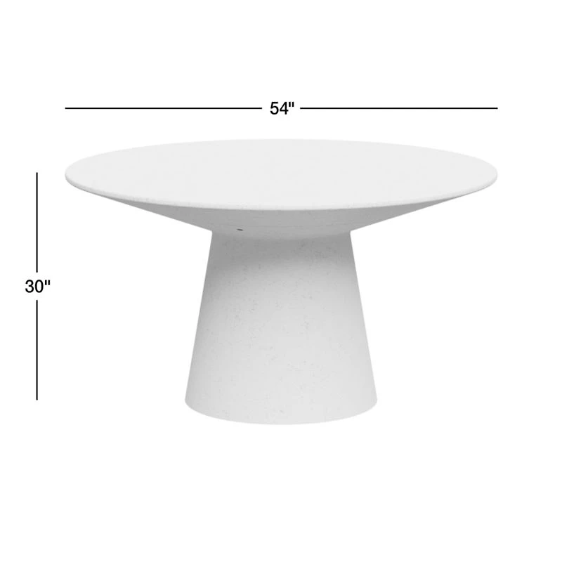 Nayarit 54" White Indoor/Outdoor Concrete Dining Table