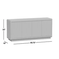 Roseau 69" Natural Wood Credenza