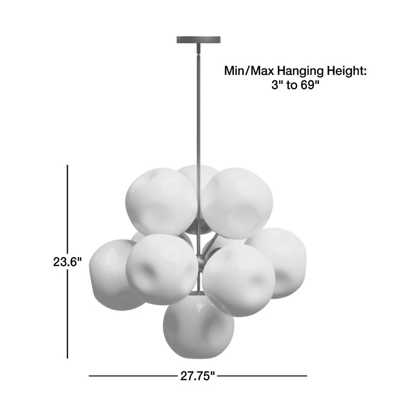 Etienne Glass Chandelier Light 27.7"