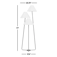 Alva Brass Metal 3-Light Floor Lamp 71"