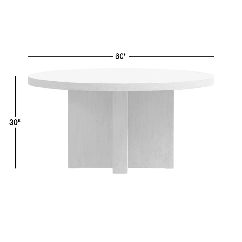 Mallorca 60" Round Wood Outdoor Dining Table