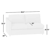 Barrett II Left-Arm Apartment Sofa Sectional Piece