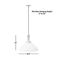 Wilson Mid-Century White Metal Pendant Light