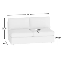 Barrett II Armless Loveseat Sectional Piece