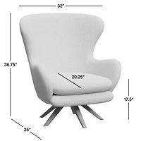 Powell Boucle Wingback Swivel Accent Chair