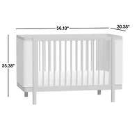 Redondo Upholstered Wood Baby Crib with Toddler Bed Rail