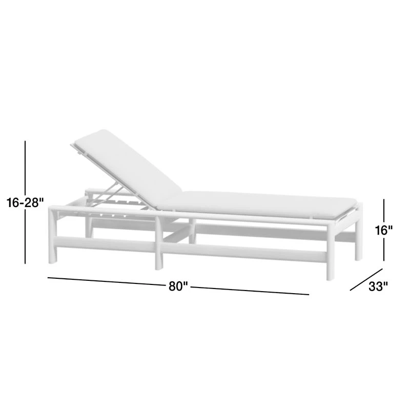 Anguilla Teak Single Outdoor Chaise Lounge with Black Cushions
