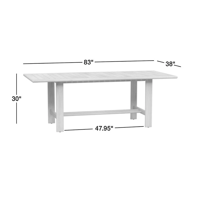 Anguilla 83" Teak Wood Outdoor Dining Table