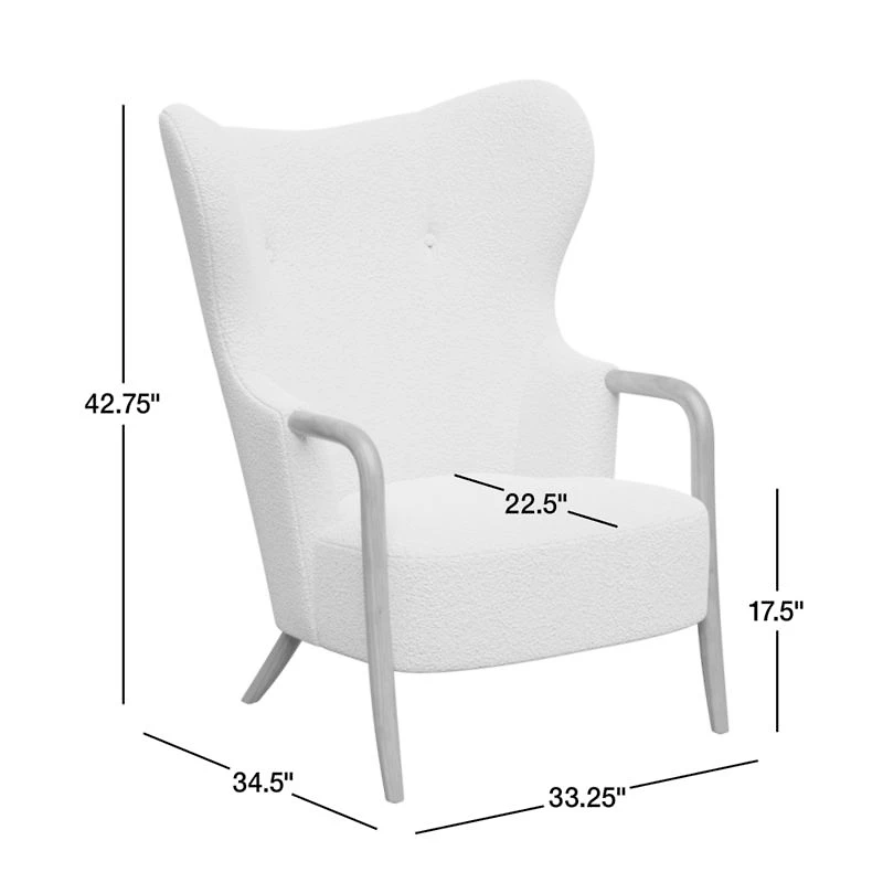 Laso White Boucle Accent Chair