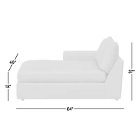 Lounge Left-Arm Chaise Lounge Sectional Piece