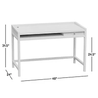 Keane 48" Weathered Natural Wood Desk with Outlets