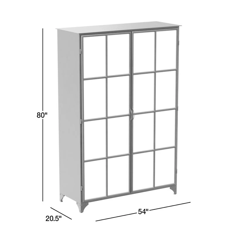 Kedzie 54" Black and White Iron Storage Display Cabinet