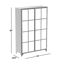 Kedzie 54" Black and White Iron Storage Display Cabinet