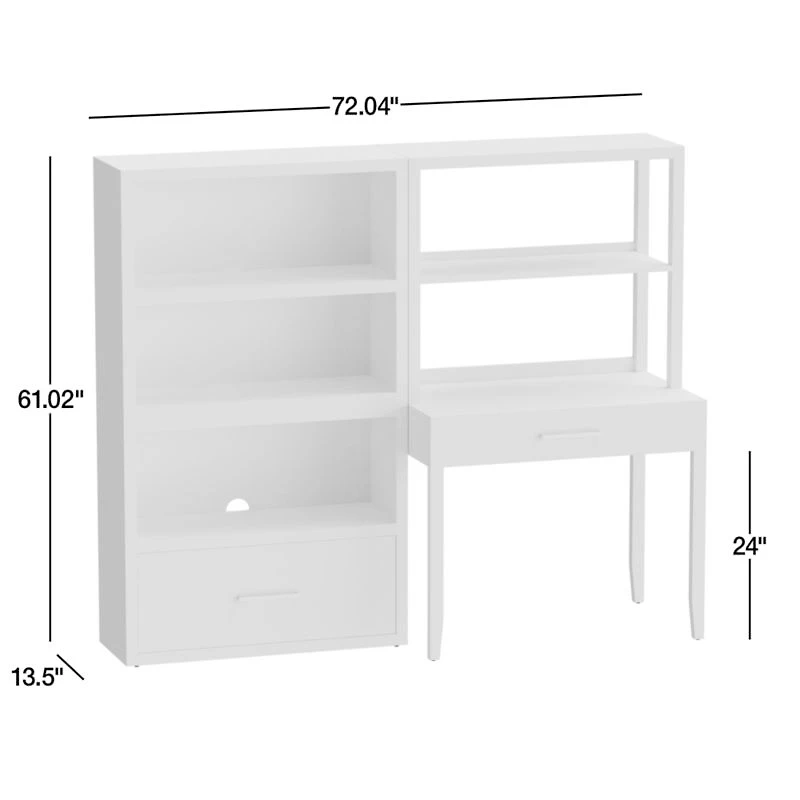 Ever Simple Modular White Wood Kids Workspace Suite