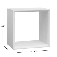 Tatum Walnut Brown Wood Floating Cube Shelf