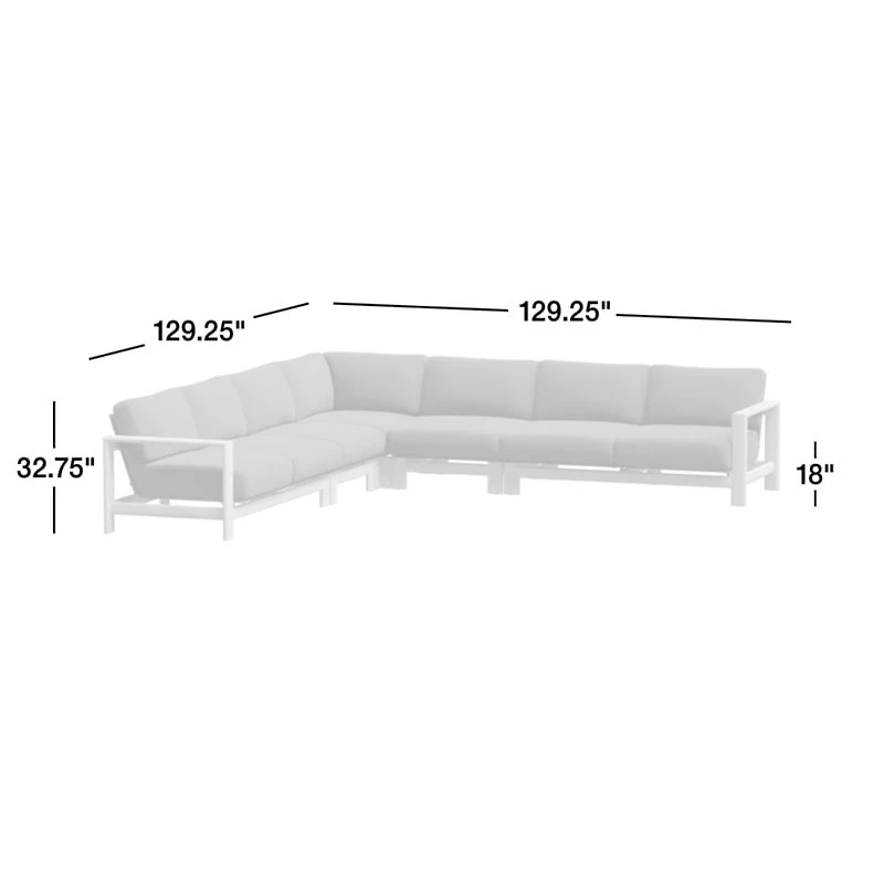 Anguilla Teak 5-Piece L-Shaped Outdoor Sectional Sofa with Black Cushions