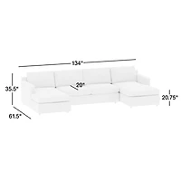 Barrett II 3-Piece U-Shaped Sectional Sofa with Double Chaise Lounge