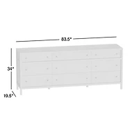 Keane 83.5" Weathered Natural Solid Wood 9-Drawer Dresser