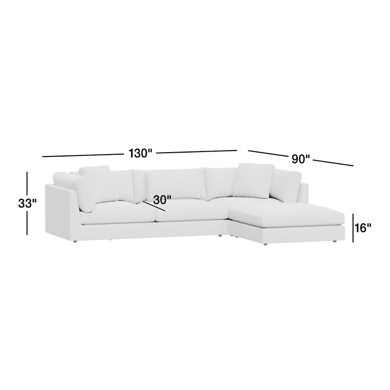Monterey Modular 3-Piece Reversible Sectional Sofa with Ottoman