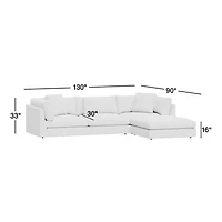 Monterey Modular 3-Piece Reversible Sectional Sofa with Ottoman