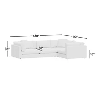 Monterey Modular 3-Piece L-Shaped Sectional Sofa
