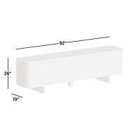 Elle 92" Natural Oak Wood Storage Media Console