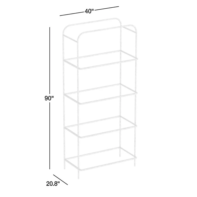 Swinton Brass and Glass 90" Bookshelf