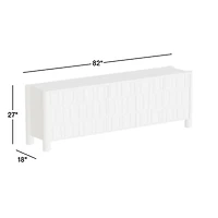 Ezri 82" Carved Oak Wood Storage Media Console