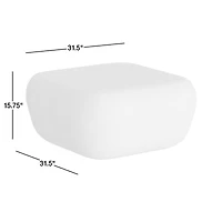 Cirri White Concrete 31.5" Rounded Square Coffee Table