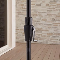 9' Round Sunbrella ® Silver Outdoor Patio Umbrella with Tilt Black Frame