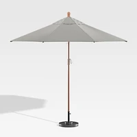 9' Round Sunbrella ® Graphite Outdoor Patio Umbrella with Eucalyptus Frame