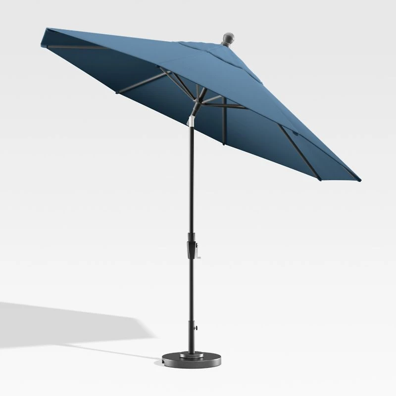 9' Round Sunbrella ® Sapphire Outdoor Patio Umbrella with Black Frame