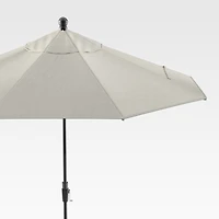 9' Round Sunbrella ® Silver Outdoor Patio Umbrella with Tilt Black Frame