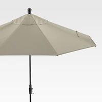 9' Round Sunbrella ® Stone Outdoor Patio Umbrella with Tilt Black Frame
