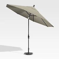 9' Round Sunbrella ® Stone Outdoor Patio Umbrella with Tilt Black Frame