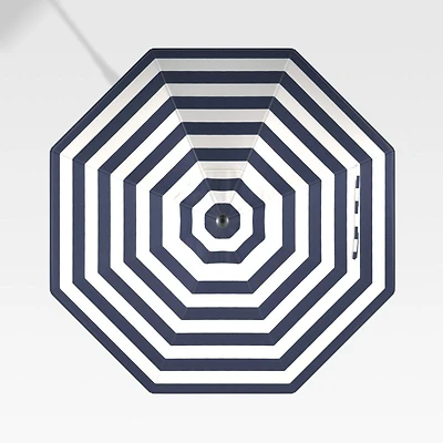 9' Round Sunbrella ® Cabana Stripe Navy Outdoor Patio Umbrella Canopy