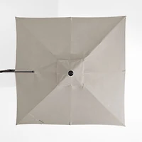 9' Square Cast Ash Brown Sunbrella® Cantilever Outdoor Patio Umbrella with Black Metal Frame