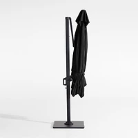 9' Square Canvas Black Sunbrella® Cantilever Outdoor Patio Umbrella with Black Metal Frame