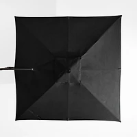 9' Square Canvas Black Sunbrella® Cantilever Outdoor Patio Umbrella with Black Metal Frame