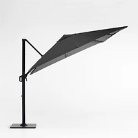 9' Square Cast Charcoal Grey Sunbrella® Cantilever Outdoor Patio Umbrella with Black Metal Frame